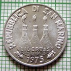 San Marino 1975 1 Lira  Spiders In Web Aluminum Unc Yes We Combine Postage