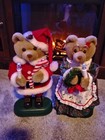 Vintage Avon Christmas Holiday Twinkling Musical Mr    Mrs  Claus Teddy Bear