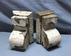 One Pair Small Antique Wood Corbel Bookends Vtg Porch Shelf Brackets Old 571-25b