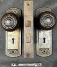 R e Abington Design Art Deco Passage Set Door Knobs  Plates  Mortise Lock 1909