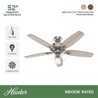 Hunter Fan 52 Inch Traditional Brushed Nickel Ceiling Fan W Light And Pull Chain