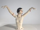 Antique German Art Deco Half Doll 6447 Flapper Dancer Lady