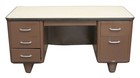 Vintage Mid Century All Steel Tanker Office Desk