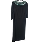 Vintage Bob Mackie Black Teal Rhinestone Bling House Coat Robe Glam Rbg Costume