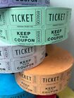 8 Rolls Raffle Tickets Double Stub 2000 Each 50 50 Split The Pot 1 Roll Ea Color
