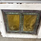 Antique  1  Piece  Of Bungalow Style Stained Leaded Glass Windows 18    X 14   