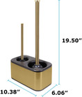 Toilet Brush And Plunger Set With Holder  Sleek Minimalist Modern Gold Bathroom 