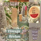 Rare Vtg Revlon 1960s Frostlings Lipstick Collectible Silver Plum  25 Revlon Inc