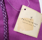 Pottery Barn Cotton Canvas Wine Bag Pink Violet Cord Tie Hostess Gift Nwt