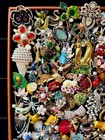 20pcs Vintage Enamel Brooch Lot Mix Style Animal Floral Crystal Pin Charms Gift