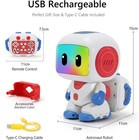 Rc Robot Toy Stem Programmable Dancing Robot Led Voice Kids Gift Blue