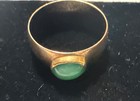Vintage 18k Yellow Gold  Jade  Band Ring Size 8 5  Weight 5 Grams 
