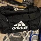 Adidas Duffel Bag Black white And Gym Bag Blue white Polyester Adjustable