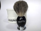 Col  Conk 1134 Pure Badger Shaving Brush Black Ebony   Chrome Handle - Nice 