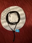 Sa Company Wide Brim Hat Polyester White Gray With Chin Strap