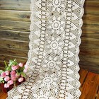 Vintage Hand Crochet Lace Table Runner Dresser Scarf Rectangle Tablecloth Doily