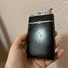 Vintage Silver Evans Flip Down Combo Shorts Cigar Cigarette Case Lighter Tobacco