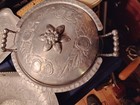 Vintage Everlast Metal Hand Forged Aluminum Covered Casserole Dish Floral Plus2