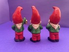 Rare Set Of 3 Vintage Ceramic Christmas Elf Gnome Figurines Sale 