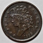 1835 Classic Head Half Cent - Rotated Die - 1 2c Copper Coin