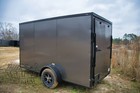 New 2027 6x12 6 X 12 V-nosed Enclosed Black Out Cargo Motorcycle Trailer W  Ramp