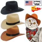 Pet Cowboy Hat Bandana Costume  Funny Dog Cat Costume Accessories Halloween Usa
