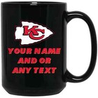 Custom Personalized Kansas City Chiefs Black 15 Oz Ceramic Coffee Mug Cup