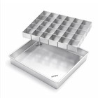8x8 Aluminum Brownie Pan With 25 Compartments   Removable Divider Baking Tray