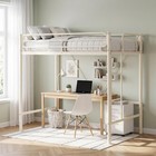 Metal Twin Size Loft Bed With 11 7 guardrai   Underbed Workspace For Kids   Teen