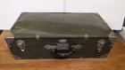 Vintage Metal Travel Trunk Footlocker Suitcase 