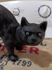 Hubley Style Vintage Arched Back Black Cat Cast Iron Door Stop Stamped Jw