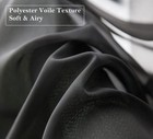  Tier Sheer Curtains 45 Inches Long With Rod 42 w X 45 l  pack Of 2  Black