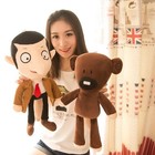 2pcs set Mr  Bean And Brown Teddy Bear Cute Plush Stuffed Bear Plush Toys 30cm