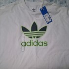 Adidas Originals Trefoil Graphic Logo T-shirt White Cotton Crew Neck Y13-14