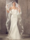 Wedding Bridal Veils Long Veil With Lace And Metal Comb At The Cathedral Length