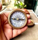 Antique Vintage Brass Pocket Marine Compass With 100 Years Antique Calendar Gift