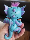 Fingerlings Baby Blue Dragon Electronic Interactive Pet Glitter Accent Toy Works