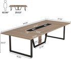 8ft Office Conference Table Wooden Large Meeting Podcast Table For 10 People