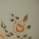 Vintage Frosted Glass Lamp Shade Globe Pink Yellow Rose Floral Hand Painted