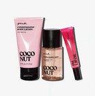 Victoria Secret Pink 3 Pc Lotion  Lip  Body Mist Coconut Body Care Gift Set
