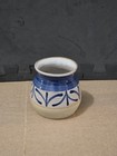 Signed Studio Art Pottery Bud Vase   Pitcher Blue Stoneware Hand Thrown Signed