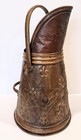 Antique Hammered Copper   Brass Coal Scuttle Fireplace D  cor 19  Umbrella Stand