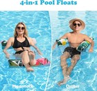 Pool Floats Adult  2 Pack Inflatable Pool Floats  4-in-1 Multi-purpose Rafts Lou