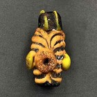 Old Phoenician Beautiful Unique Glass Bead Face Amulet Bead   24mm   
