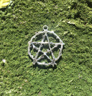 3 Silver Tone Twig Pentagram Charms Craft Crafting Metal Pendant 1  Inch