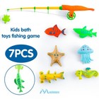 7ps set Magnetic Fishing Toys Child Kids 3d Fish Baby Bath Interactive Toy   Rod