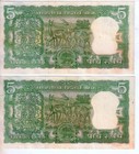 Rare 5 Rupees Deer Issue 999999-1000000 Number Notes Signed By S Jagannathan