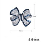 Rhinestone Bow Brooch Pin - Vintage Blue Crystal Lapel Accessory For Women New  