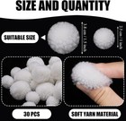 30 Pcs Yarn Pom Poms Set 1in   1 5in Red Fluffy Balls For Christmas Diy Crafts D
