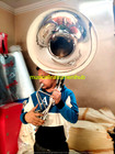 Sousaphone  22  Bell Size Of Pure Brass Metal In Chrome   Case   Free Shipping